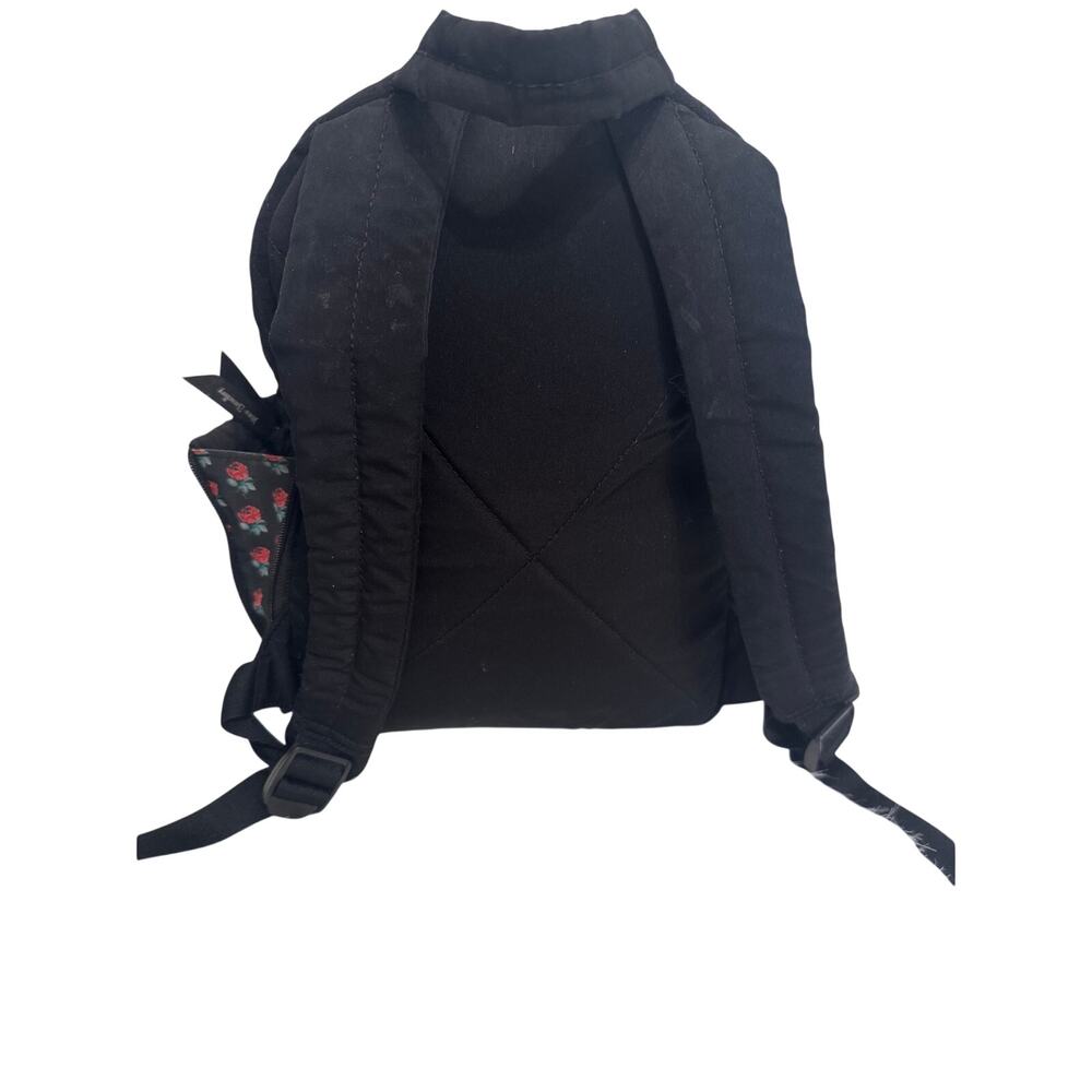 Vera Bradley Microfiber Small Backpack True Black Diamond Quilted School Travel - Picture 7 of 11